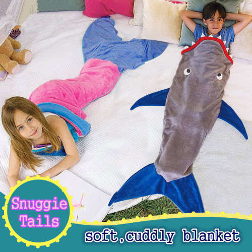 New Snuggie Tails shark Blanket  One Size Fits Most - Super Soft Velveteen