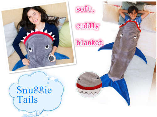 New Snuggie Tails shark Blanket  One Size Fits Most - Super Soft Velveteen