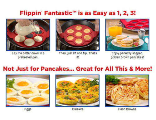Non Stick Pancake Pan Flip Perfect Breakfast Maker Egg Omelette Flipjack Tools
