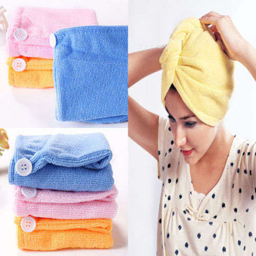 S--Wholesale Price--Microfiber  Towel Fast Hair Turban Wrap Hat Cap