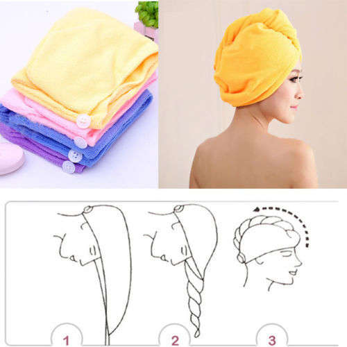 S--Wholesale Price--Microfiber  Towel Fast Hair Turban Wrap Hat Cap