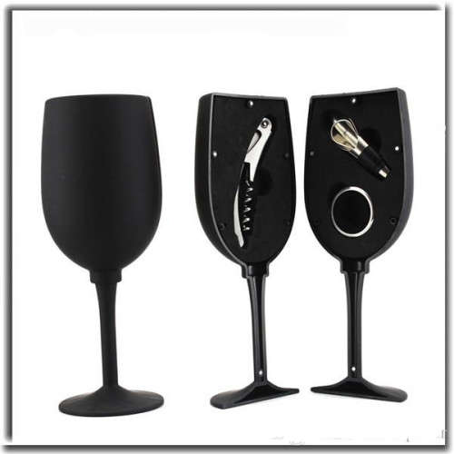 3pcs Wine Glasses style Wine Openers Sets Bar Accessories Red Wine Bar Tools Stainless Steel Persona