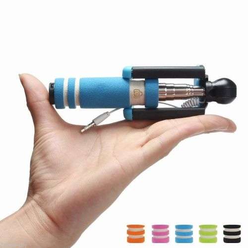 Extendable Handheld Mini Selfie Stick Wired Monopod Remote Holder For Smartphone
