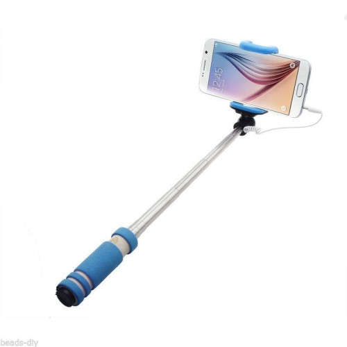 Extendable Handheld Mini Selfie Stick Wired Monopod Remote Holder For Smartphone