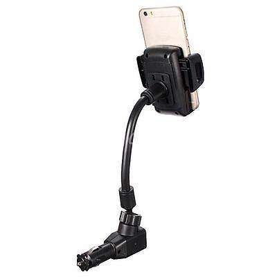 Dual 2 USB Ports Car Cigarette Lighter Charger Mount Holder For Cell Phone GPS
