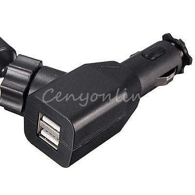 Dual 2 USB Ports Car Cigarette Lighter Charger Mount Holder For Cell Phone GPS