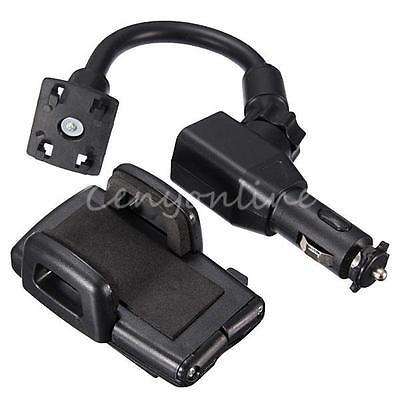 Dual 2 USB Ports Car Cigarette Lighter Charger Mount Holder For Cell Phone GPS