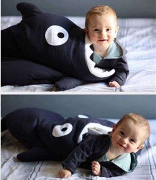 Special--Infant Baby Newborn Sleeping Bag Shark Swaddle Blanket Stroller Wrap Sleep Sack