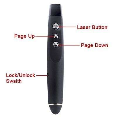 Wireless Remote Control USB PowerPoint PPT Presenter Desktop Laser Pointer