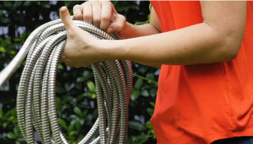 Metal Garden Hose Stainless Steel Flexible Watering Hose Pipe 50FT