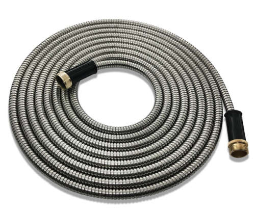 Metal Garden Hose Stainless Steel Flexible Watering Hose Pipe 50FT