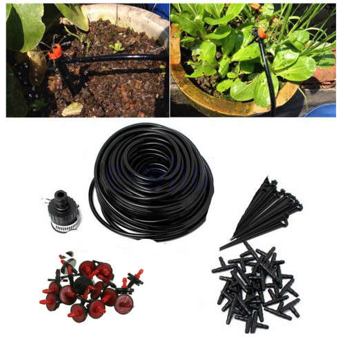 20m DIY Micro Drip Irrigation System Plant Watering Garden Hose Tool