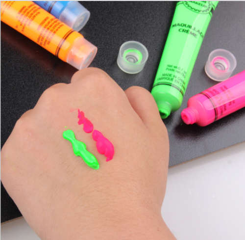 6 colors neon face paint body art paint natural water washable material for Halloween party make up