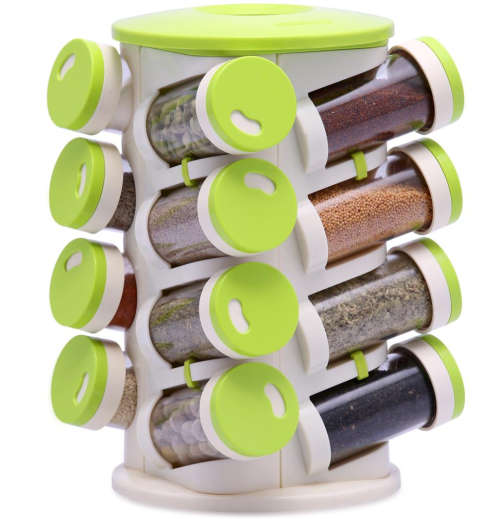 NEW POG Revolving Spice Jar Set -16 jar in one revolving stand-Kitchen Tool