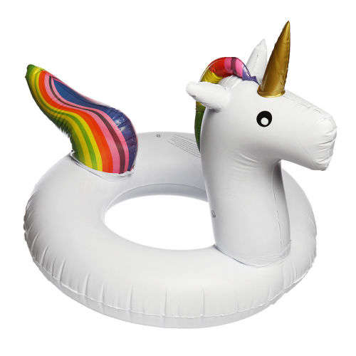 Giant Inflatable Rainbow Unicorn Water Float Raft Summer Swim Pool Beach Ring