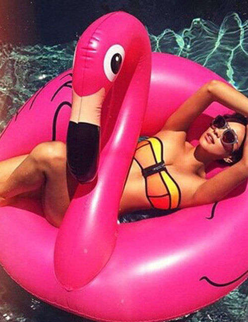 Inflatable Giant Flamingo Swimming Ring Summer Swim Float Rideable Raft Pool Toy