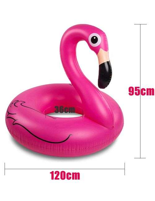 Inflatable Giant Flamingo Swimming Ring Summer Swim Float Rideable Raft Pool Toy
