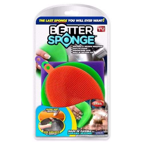 Better Home Item Sponge Anti-Bacterial Kitchen Cleaner High-grade Silicone 3PCS