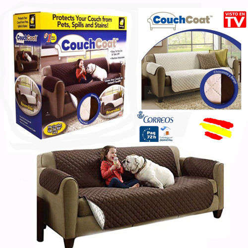 COUCH COAT Funda para SOFA REVERSIBLE LAVABLE PROTECTORA IMPERMEABLE