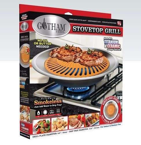 Gotham Steel Nonstick Smokeless Indoor Stove Top Grill BBQ- Healthy Living- NEW!