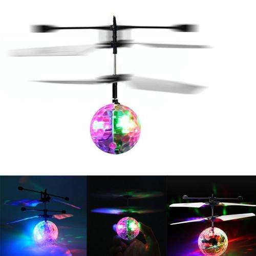 Infrared Induction Flash Flying Ball Colorful LED Disco RC Helicopter Toy