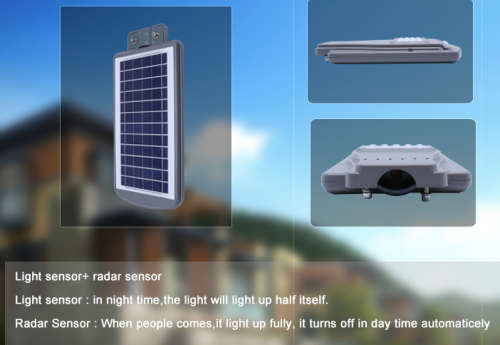 All In One Integrated Solar Street Light Ip65 20W  Led Chip Solar Power Street Light