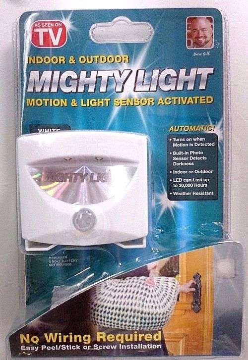 MIGHTY LIGHT - INDOOR/OUTDOOR - MOTION AND LIGHT SENSOR ACTIVATED - WHITE