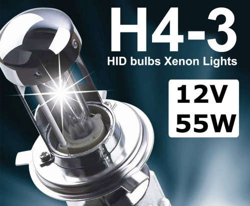 Pair 55W HID Xenon H4-3  Xenon Globe Replacement Bulbs  6000K