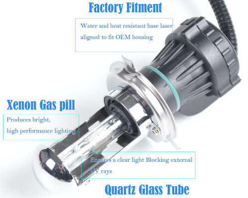 Pair 55W HID Xenon H4-3  Xenon Globe Replacement Bulbs  6000K