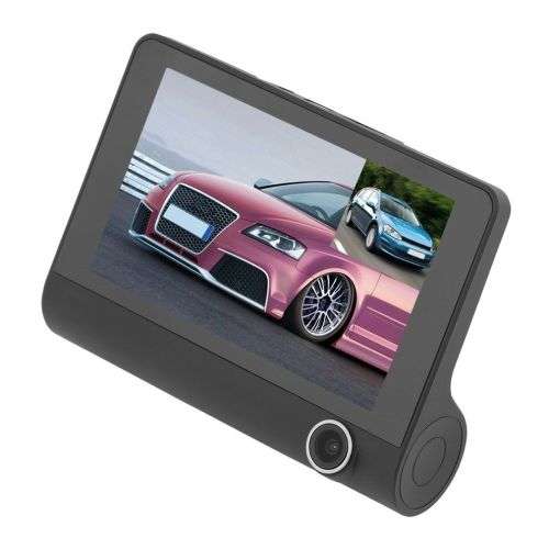 4'' HD 1080P 3 Lens Car DVR Dash Cam Vehicle Video Recorder Rearview Camera