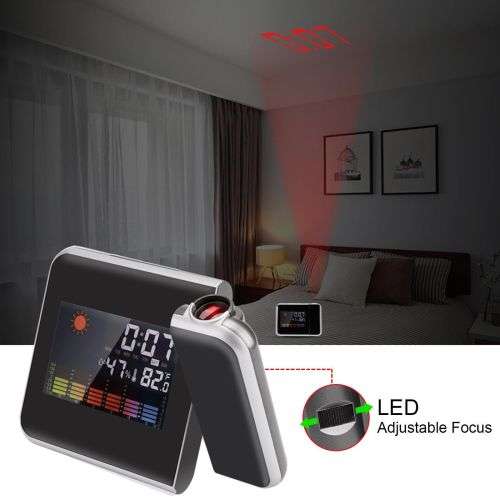 Digital Projection Alarm Clock LED with Temperature Weather Station LCD Display