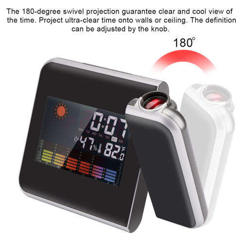 Digital Projection Alarm Clock LED with Temperature Weather Station LCD Display