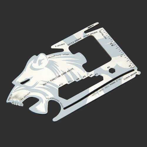 Tiger-shape 18 Tools in 1 Ultimate Pocket Tool Multifunction Card Knife Survival