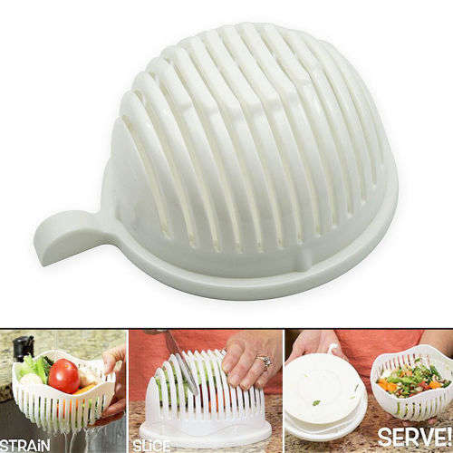 60 Seconds Fresh Salad Maker Cutter Bowl Slicer Vegetable Easy Washer Chopper