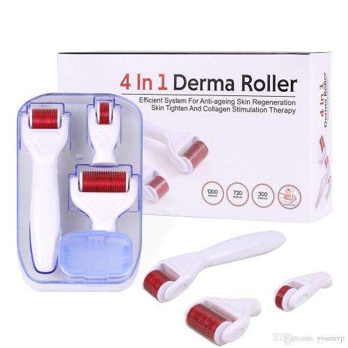 4 in 1 Skin-Care Micro Needle Derma Roller Facial Massager Anti Aging Therapy