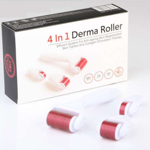 4 in 1 Skin-Care Micro Needle Derma Roller Facial Massager Anti Aging Therapy