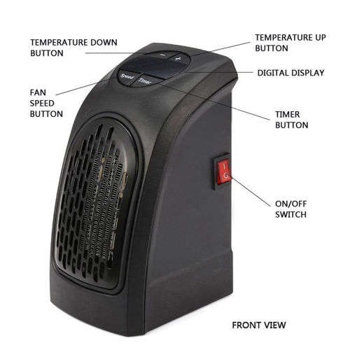 Portable Wall-Outlet Handy Fan Space Heater Warm Air Blower Electric Radiator