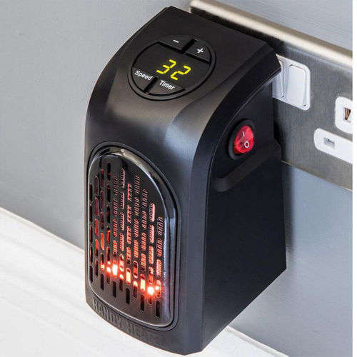 Portable Wall-Outlet Handy Fan Space Heater Warm Air Blower Electric Radiator