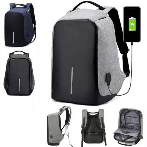 Anti-theft Mens Womens Laptop Notebook Backpack + USB Charging Port School Bag