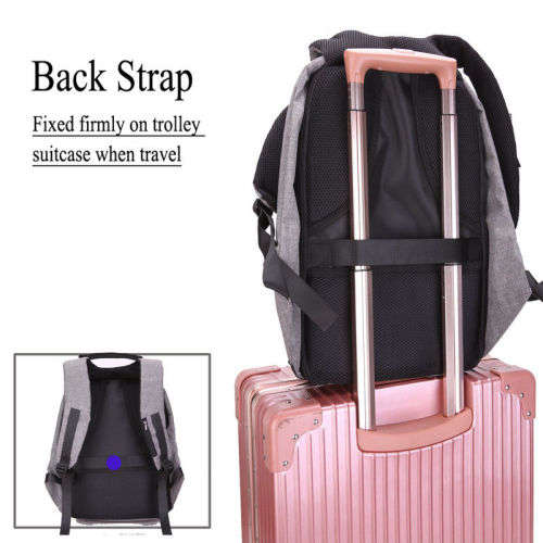 Anti-theft Mens Womens Laptop Notebook Backpack + USB Charging Port School Bag