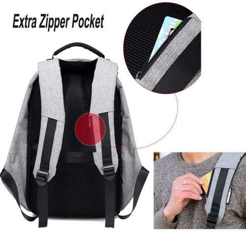 Anti-theft Mens Womens Laptop Notebook Backpack + USB Charging Port School Bag