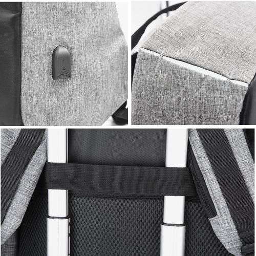 Anti-theft Mens Womens Laptop Notebook Backpack + USB Charging Port School Bag