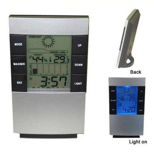 Weather Forecast Clock Digital LCD Temperature Humidity Meter Hygrometer Indoor
