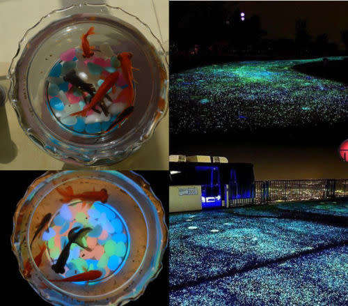 Wholease --Magical Garden Aquarium Fish Tank  Decor Glow in the Dark Pebble Stone Luminous Gravel