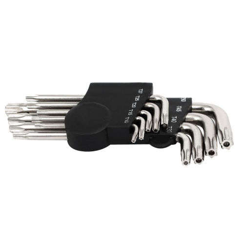 9pcs T10-T50 Torx Hex Wrench Screwdriver Star Key L Wrench Set