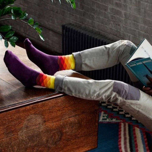 2 Pair Comfortable Compression Socks 3D Funny Colorful For Man Male Geometry