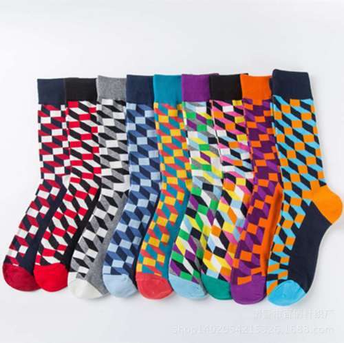 2 Pair Comfortable Compression Socks 3D Funny Colorful For Man Male Geometry