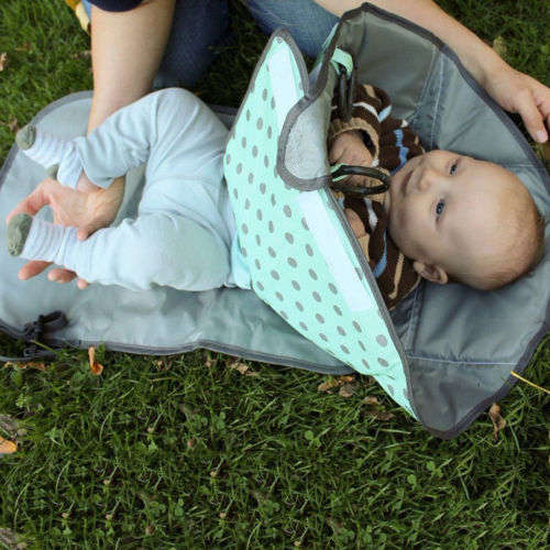 Clean Hands Changing Pad Portable Baby 3in1 Cover Mat Folding Diaper Bag Kit