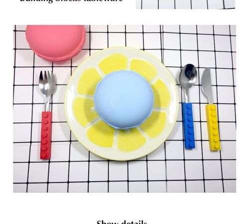 Utensil Dining Set Brick Building block Fork Spoon Knife Kid Snack & Stack