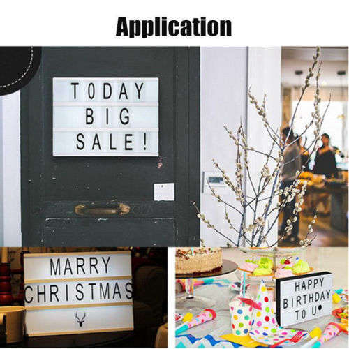 A4 Cinematic Light Up Sign Box Cinema LED Letter Lamp Home Party Decor Wedding